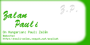 zalan pauli business card