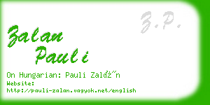 zalan pauli business card